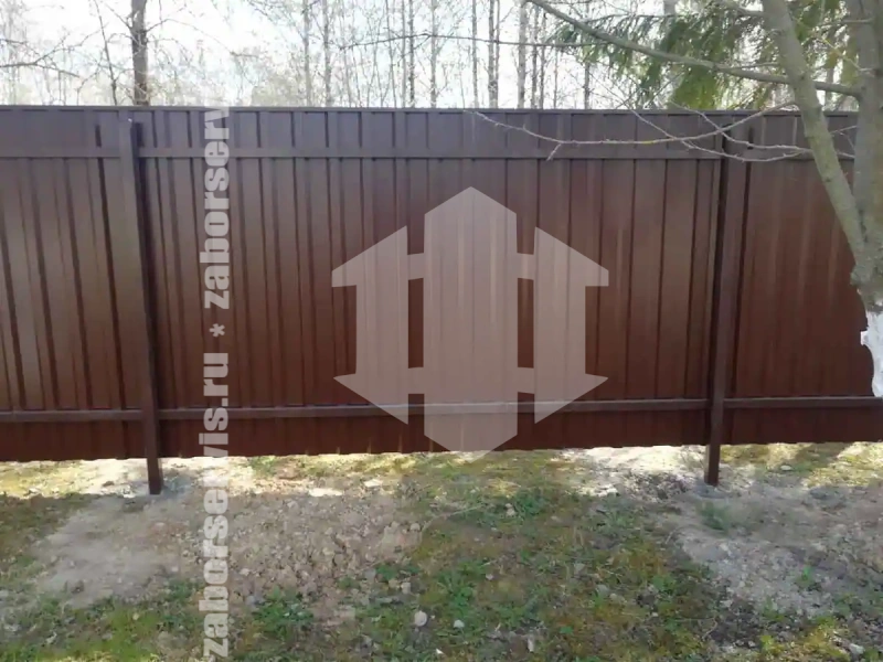 Забор из профнастила 87 метров