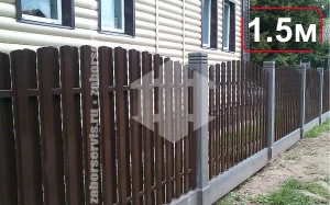 Забор из евроштакетника 1.5 метра высотой