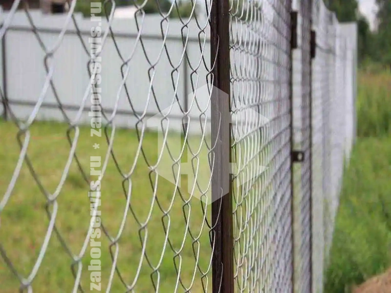Забор из сетки рабицы с арматурой 74 метра