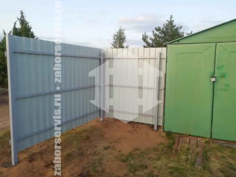 Забор из профнастила 114 метров зеленый