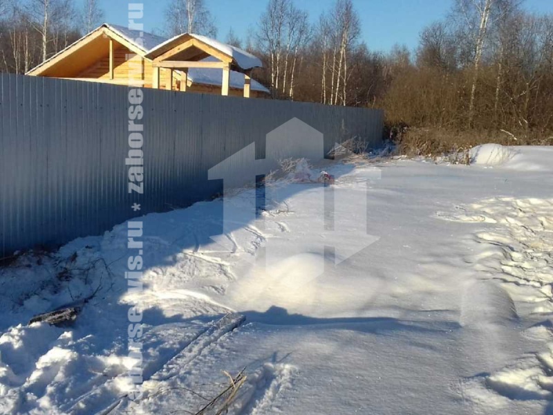 Забор из профнастила оцинкованный 67 метров