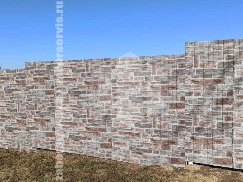 Забор из профнастила с утрамбовкой щебнем 95 метров