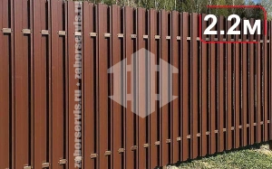 Забор из евроштакетника 2.2 метра высотой