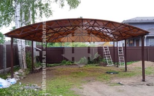 Навес для двух автомобилей пример 5