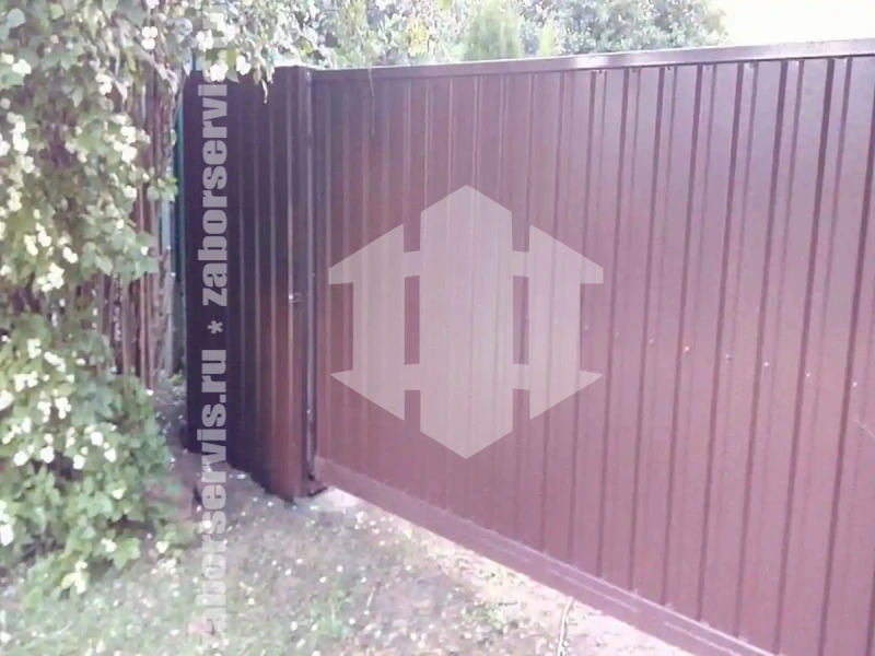 Забор из профнастила 84 метра