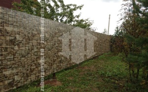 Забор из профнастила под камень 79 метров