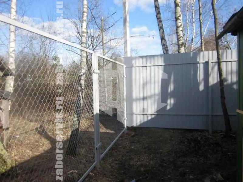 Забор из сетки рабицы секциями 80 метров