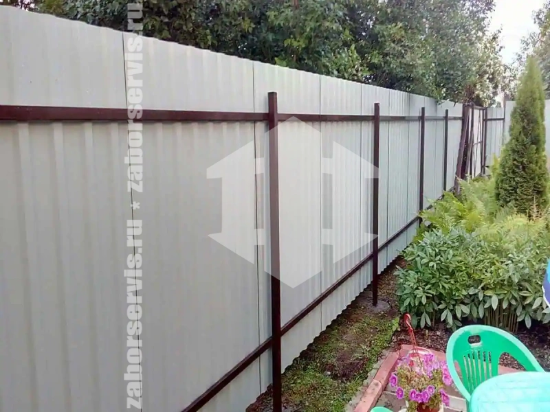 Забор из профнастила 84 метра